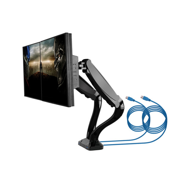 Ergomax Office Black Multi Screen Desktop Mount for 27 Screens Holds up